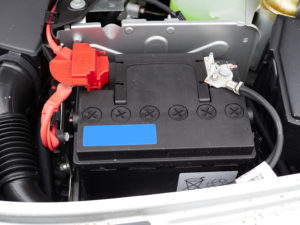 Car battery with cables